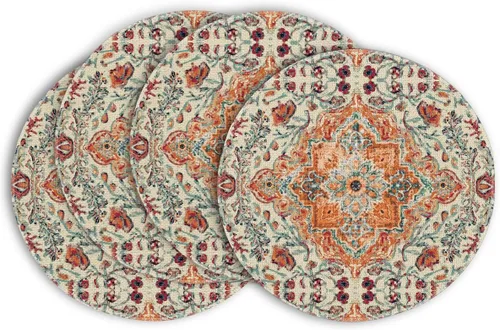Vista 16 de Artoid Mode Juego de 4 manteles individuales estilo boho de plata, 30x46 cm rústicos de estilo granja para decoración mágica de mesa de otoño