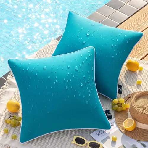 Vista 37 de Phantoscope - Juego de 2 fundas de almohada y cojín cuadradas decorativas, impermeables, para intemperie, sofás, carpas, 18 x 18 pulgadas