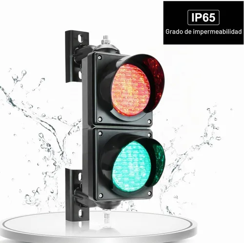 Vista 2 de BBMI Luz de tráfico de 3.937 in (4 pulgadas), DC9-36V señal de parada y marcha rojo/verde, carcasa de PC, impermeable, IP65, luz de advertencia