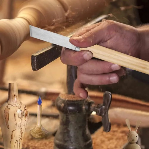 Vista 3 de Juego de cinceles de torno de madera, kit de cinceles de torneado de madera HSS, cincel de escultura, cinceles para carpintería, torno de madera