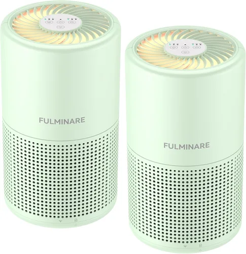 Vista 12 de FULMINARE Purificadores de aire para el hogar dormitorio H13 HEPA purificador de aire, 3 velocidades, temporizador, 24 dB, pequeño mini purificador