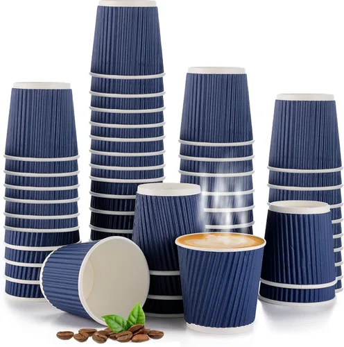 Vista 11 de TINSKY 4oz Disposable Paper Espresso Cups, 200 Pack Small Coffee Cups Papel Kraft