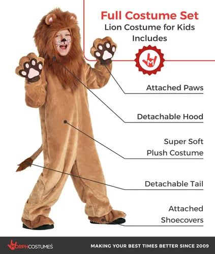 Vista 2 de Morph Disfraz de león para niños, disfraces de Halloween para niños