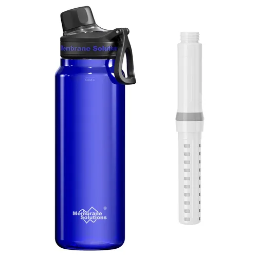 Vista 11 de Botella de agua filtrada, filtro de botella de agua Membrane Solutions C3 con cartucho de filtro ACFX2 reemplazable, filtro de agua portátil de 36