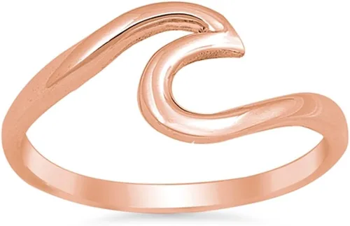 Vista 4 de Elige tu color anillo de plata esterlina con ondas filigrana