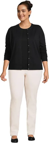 Vista 5 de Lands' End Suéter tipo cárdigan de algodón de calibre fino para mujer