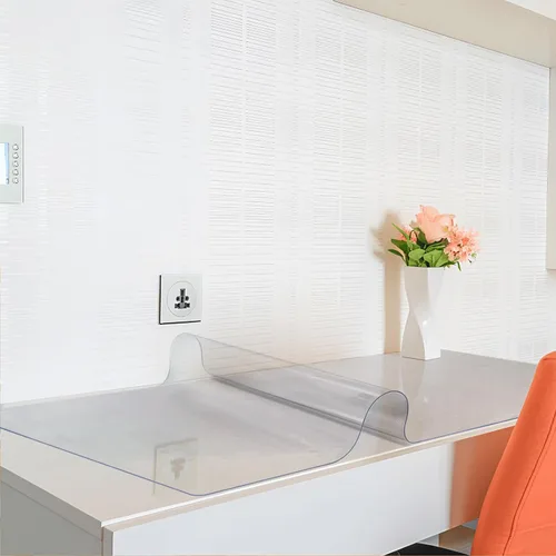 Vista 6 de Vicwe - Protector de mesa de plástico esmerilado, 20 x 60 pulgadas, transparente para múltiples mesas - comedor, mesita de noche, escritorio