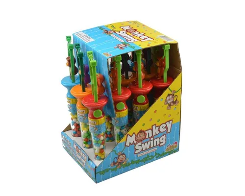 Vista 4 de Kidsmania Monkey Swing Toys with Candy: caja de exhibición de 12 piezas
