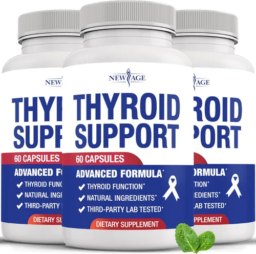 Vista 8 de NEW AGE Suplemento de apoyo tiroideo para mujeres y hombres con yodo, B12, zinc, selenio, ashwagandha, vejiga, cúrcuma, Schisandra, sin OMG, 60