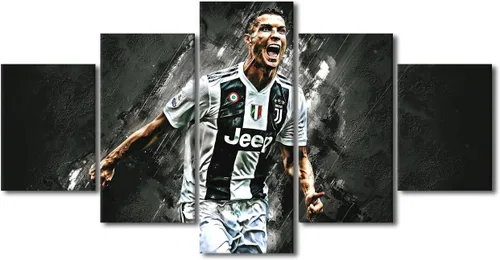 Vista 41 de TUMOVO Lienzo decorativo para pared, cuadro de Cristiano Ronaldo, cuadros de club de fútbol, impresiones en lienzo, póster de arte de pared, arte