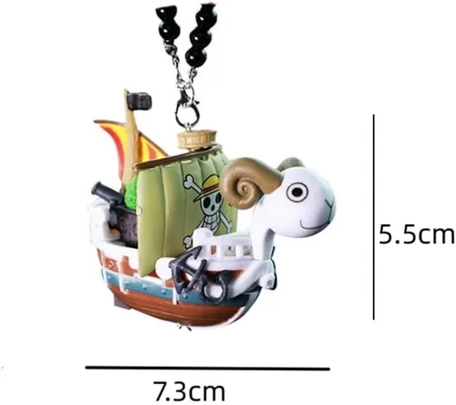 Vista 2 de Anime A Piece Luffy Pirates Boat Llavero Cosplay Figuras de Acción Dibujos Animados Regalo para Mujeres Hombres