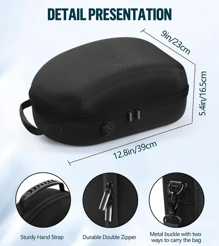 Vista 3 de YRXVW Large Hard Carrying Case Compatible with MetaOculus Quest 3, VR Headset with Elite Strap and Touch Controller, and Headstrap VR Accessories