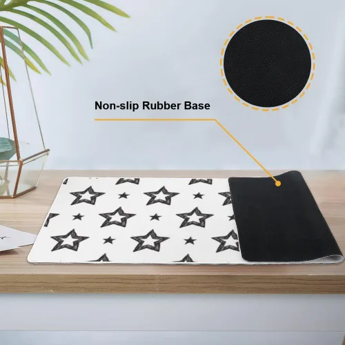 Vista 3 de Black Outline Stars Mouse Pad Large Gaming Desk Pad with Non- Slip Rubber Base Smooth Face Keyboard Desk for Keyboard and Mouse Gaming Accessories