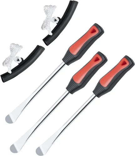Vista 4 de ROTATION Palanca de neumáticos, herramienta de acero extra larga de 14.5 pulgadas para bicicleta, motocicleta, cortacésped, herramienta