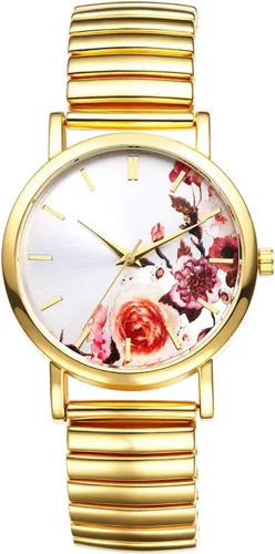 Vista 9 de Avaner Relojes de banda elástica para mujer: correa elástica para mujer, cara grande, estilo bohemio, floral, cuarzo, fácil de leer, brazalete