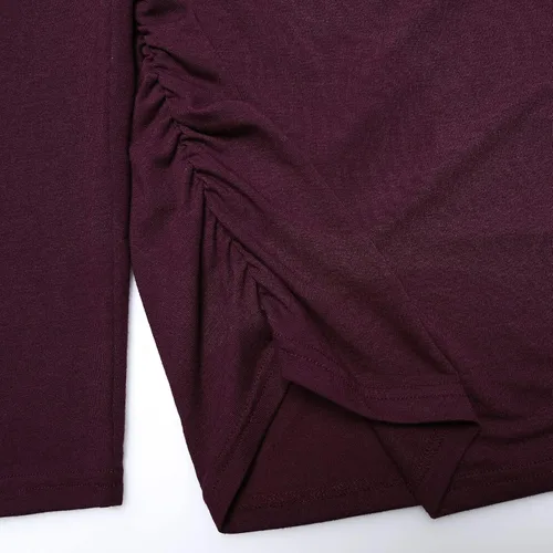 Vista 6 de Camisa de maternidad de manga larga con cuello en V cruzado, camiseta de lactancia cruzada