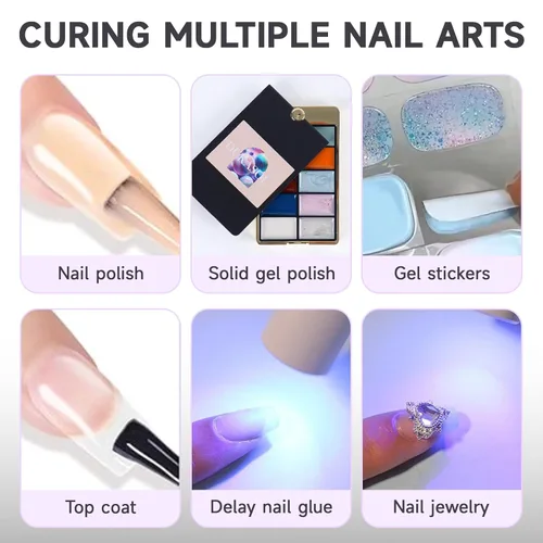 Vista 6 de Luz UV de mano para uñas de gel, mini luz de uñas portátil, lámparas LED de secado de esmalte de uñas para esmalte de gel, secadora de uñas