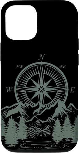 Vista 26 de iPhone 16 Compass Nautical Aesthetic Tree Mountains Landsacpe Case