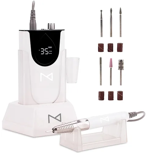 Vista 17 de M Max - Taladro de uñas profesional - Taladro de uñas con motor 2 en 1 sin escobillas - Eléctrico, inalámbrico, carcasa de aleación de aluminio