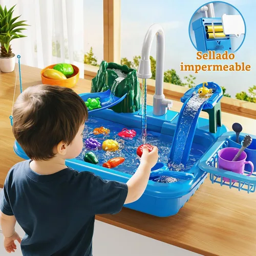 Vista 7 de JUKUDAHU - Mesa de agua para niños, juguete de fregadero de juego con agua