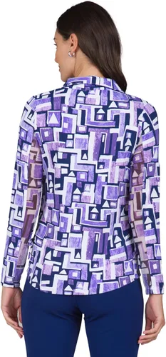 Vista 3 de IBKUL Athleisure Wear 48543 - Polo de manga larga con protección solar UPF 50+ Icefil Cooling Tech Jennifer Print de longitud ajustable