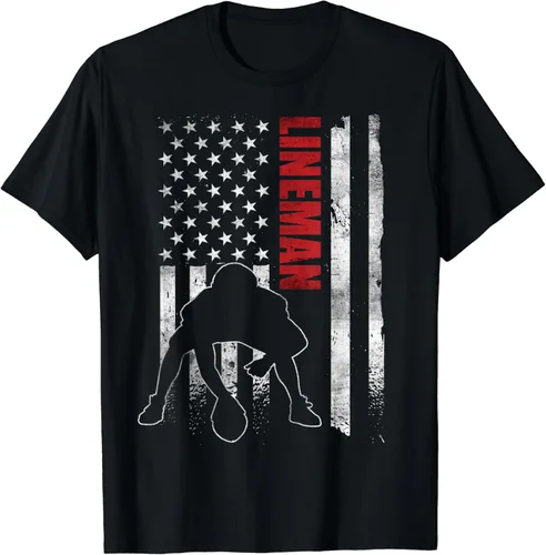 Vista 2 de Ropa de jugador ofensivo de fútbol americano americano con la bandera de Estados Unidos, Negro, S