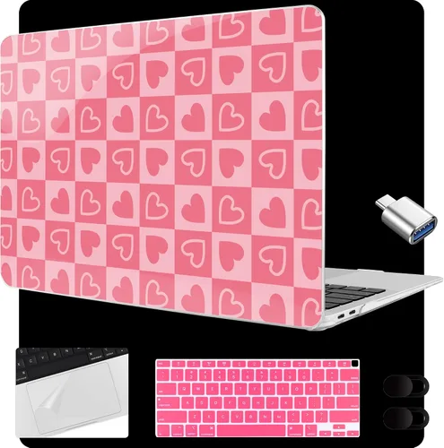 Vista 15 de MEEgoodo Funda para MacBook Air de 13.3 pulgadas 2021 2020 2019 2018 A2337 M1 A2179 A1932, carcasa para laptop para MacBook Air M1 con cubierta