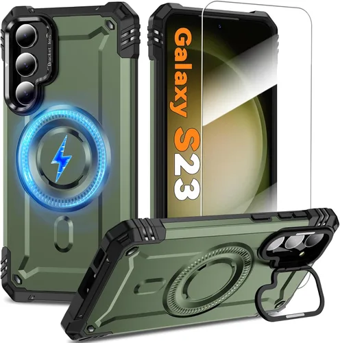 Vista 47 de Funda magnética para Samsung Galaxy S25+ Plus/Galaxy S24+ Plus [Soporte de anillo de cámara integrado] [Protector de pantalla]