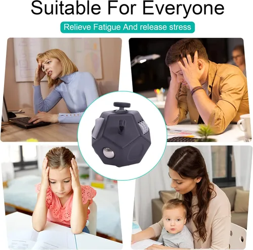 Vista 5 de UOOEFUN Mini Cubo de Juguetes Fidget, Cubo de Juguetes de 12 Lados para Aliviar el Estrés, Ansiedad, Depresión, Autismo para Niños y Adultos, Mejora