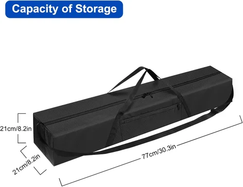 Vista 2 de Funda de transporte para trípode, bolsa de trípode Oxford 600D de 30 pulgadas con correas para el hombro y asas duales, cremalleras completas