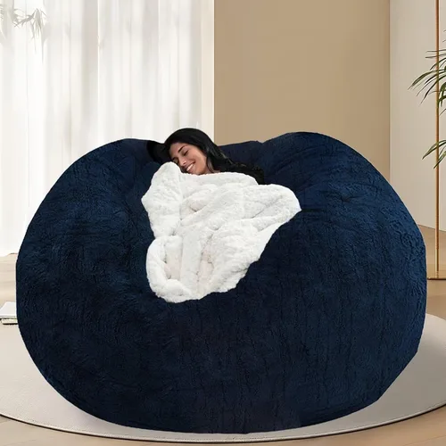 Vista 18 de BCU Funda para Silla Puf Ultra Suave Esponjosa de Piel Sintética Falsa Funda para Puf de Felpa Funda para Sillas de Sala de Estar para Adultos