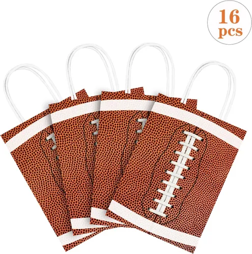 Vista 2 de BCHOCKS 16 bolsas de fiesta para fiestas de fútbol, bolsas de fiesta de fútbol, bolsas de regalo, bolsas de papel para dulces para niños, niñas