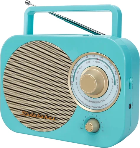 Vista 11 de Studebaker SB2000BG Retro Classic Radio portátil AM/FM (negro y dorado)