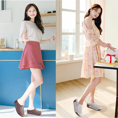 Vista 6 de UGOSELEC Sandalias de cuero transpirable para mujer, estilo casual, hueco, antideslizante, soporte de arco, sin cordones, zapatos de trabajo