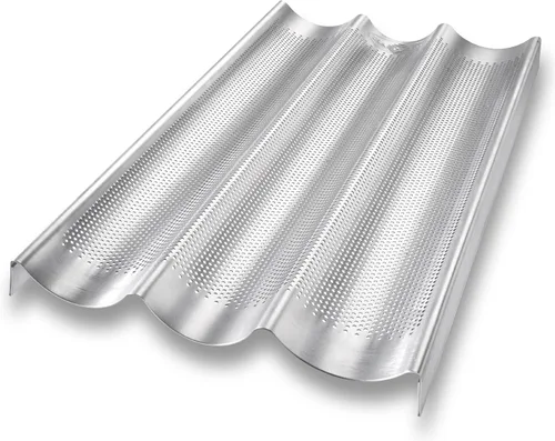 Vista 5 de USA Pan - Molde para pan de aluminio antiadherente perforado italiano, 2 cavidades