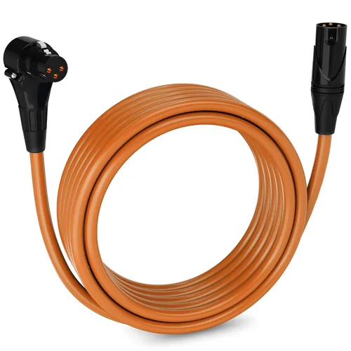 Vista 35 de LyxPro Cable de micrófono XLR hembra a macho de ángulo recto de 3 pines de 1.5 pies para altavoces amplificados, interfaz de audio, rendimiento