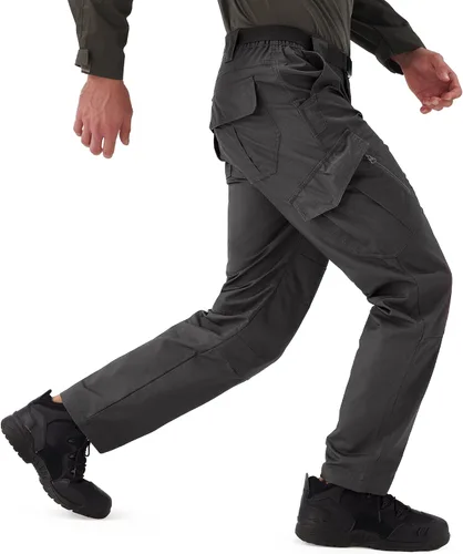 Vista 2 de URBEST Pantalones tácticos Ripstop para hombre, pantalones cargo resistentes al agua, pantalones de trabajo ligeros para senderismo al aire libre