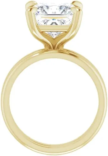 Vista 5 de Juego de anillos de compromiso hechos a mano de plata 925, oro macizo de 10K14K18K, 4 quilates de corte princesa, juego de anillos de boda