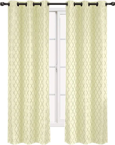 Vista 18 de Panel de cortina para oscurecimiento de ventana, con arandela, en tejido jacquard, paneles en par, juego de 2 paneles de Willow Jacquard