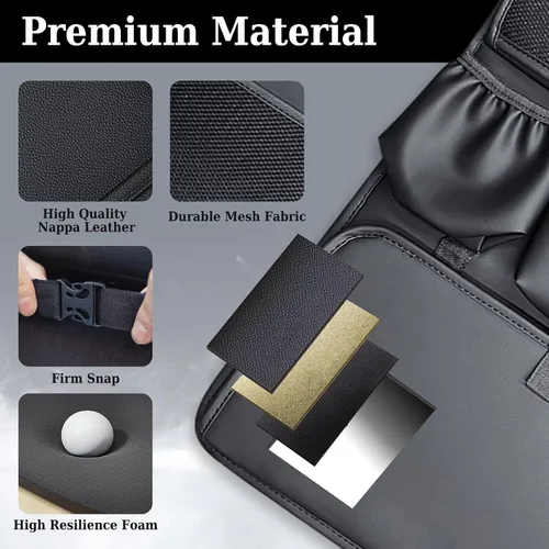 Vista 4 de Coverado Organizador para Asiento Trasero de Coche, Organizador de Asiento de Coche de Cuero Nappa con Soporte para Tableta de Pantalla Táctil