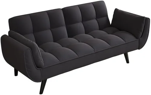 Vista 5 de 57" Sofa Sleeper Couch Daybed Velvet Loveseat Sofa Bed for Living Room, Modern Minimalist Tufted Comfy Sofa 2 Seat, Adjustable Small Couches for