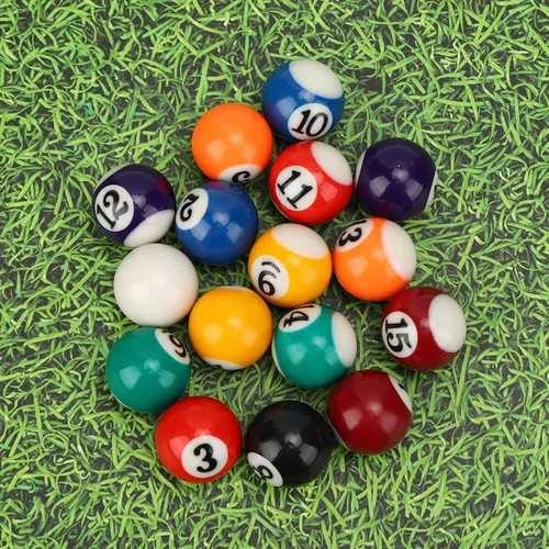 Vista 5 de 16 mini bolas de billar, bola pequeña de mesa de billar de 0.98 pulgadas para niños Bolas de billar de resina para niños para juegos de recreación