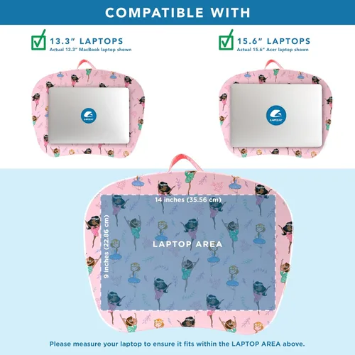 Vista 3 de LAPGEAR MyStyle - Escritorio portátil con cojín, bailarina, se adapta a portátiles de hasta 15.6 pulgadas, estilo n.º 45324