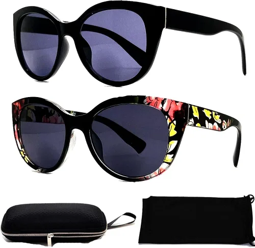 Vista 2 de Gafas de sol bifocales para mujer, lectores de sol de moda de diseñador (2 pares)