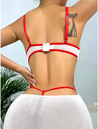 Vista 4 de EASYLONGJEE Sexy Nurse Costumes for Women, Naughty Nurse Lingerie for Women Halloween Costumes Dress Cosplay Outfits