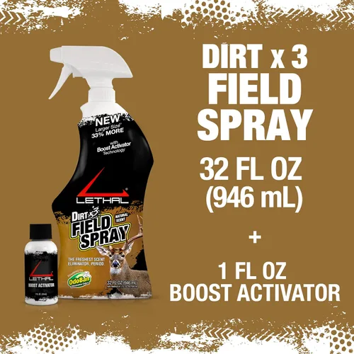 Vista 4 de Lethal Spray de campo original con agente eliminador de aroma humano para ropa, equipo y equipo de caza, fabricado en los Estados Unidos, sin