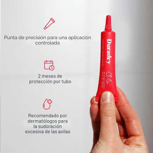 Vista 4 de Duradry Gel antitranspirante minimizador de sudor para hombres y mujeres, fuerza recetada, formulado para sudoración excesiva de axilas e