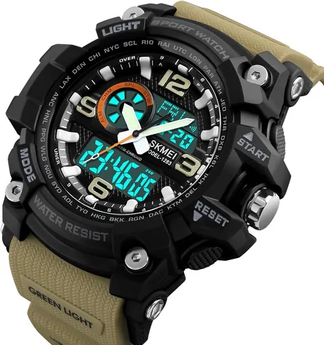 Vista 2 de SKMEI Men's Digital Sports Watch, 50M Waterproof Military Watches LED Screen Large Face Stopwatch Alarm Wristwatch
