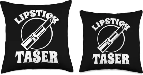 Vista 3 de Defense Is A Virtue Almohada eléctrica Taser de lápiz labial, 16 x 16 pulgadas, multicolor