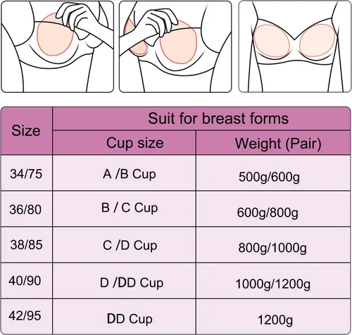 Vista 6 de Vollence Sujetador de bolsillo con forma de pecho de silicona para mastectomía Crossdresser Cosplay
